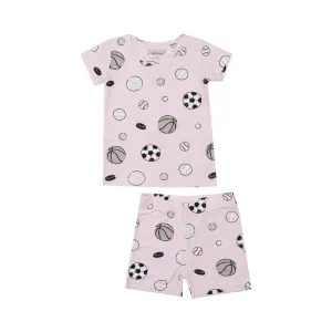 Angel Dear Kids Loungewear Pajamas Short Set in Pink Sports