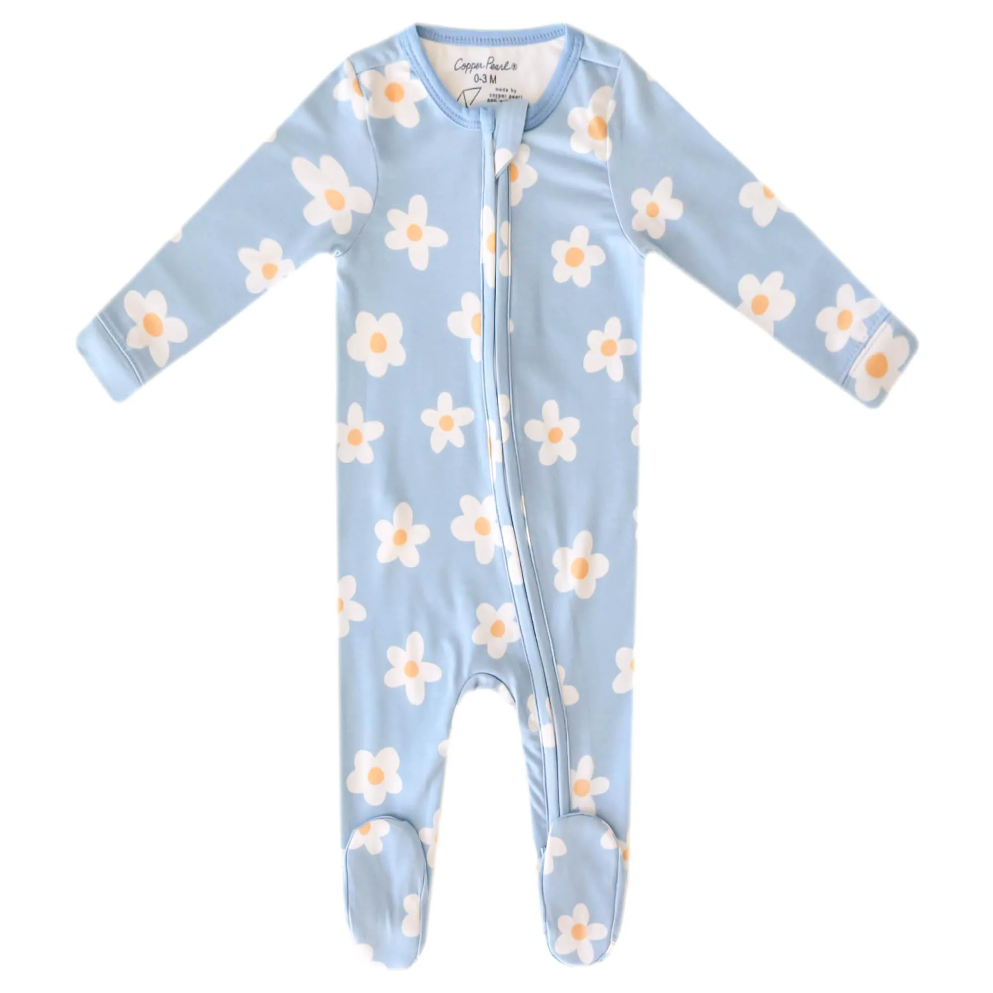 Copper Pearl Zip-Up Footie Pajama | Della