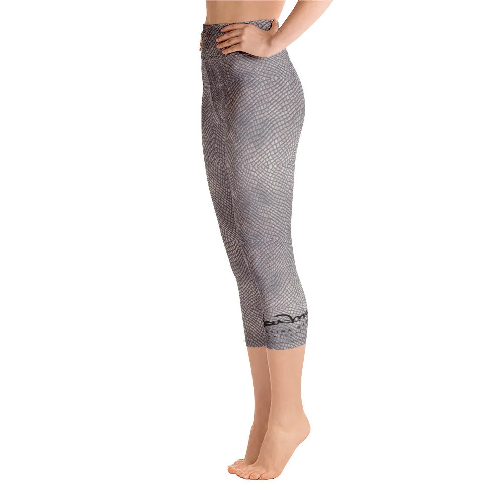 Croc Print Yoga Capri Leggings