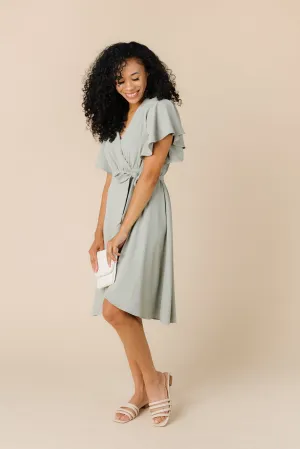 Daphne Tulip Wrap Dress - Dusty Sage