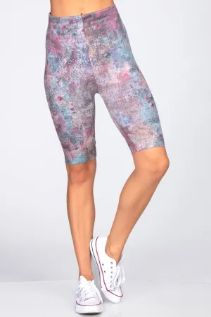 Floral Mauve Printed Legging Shorts