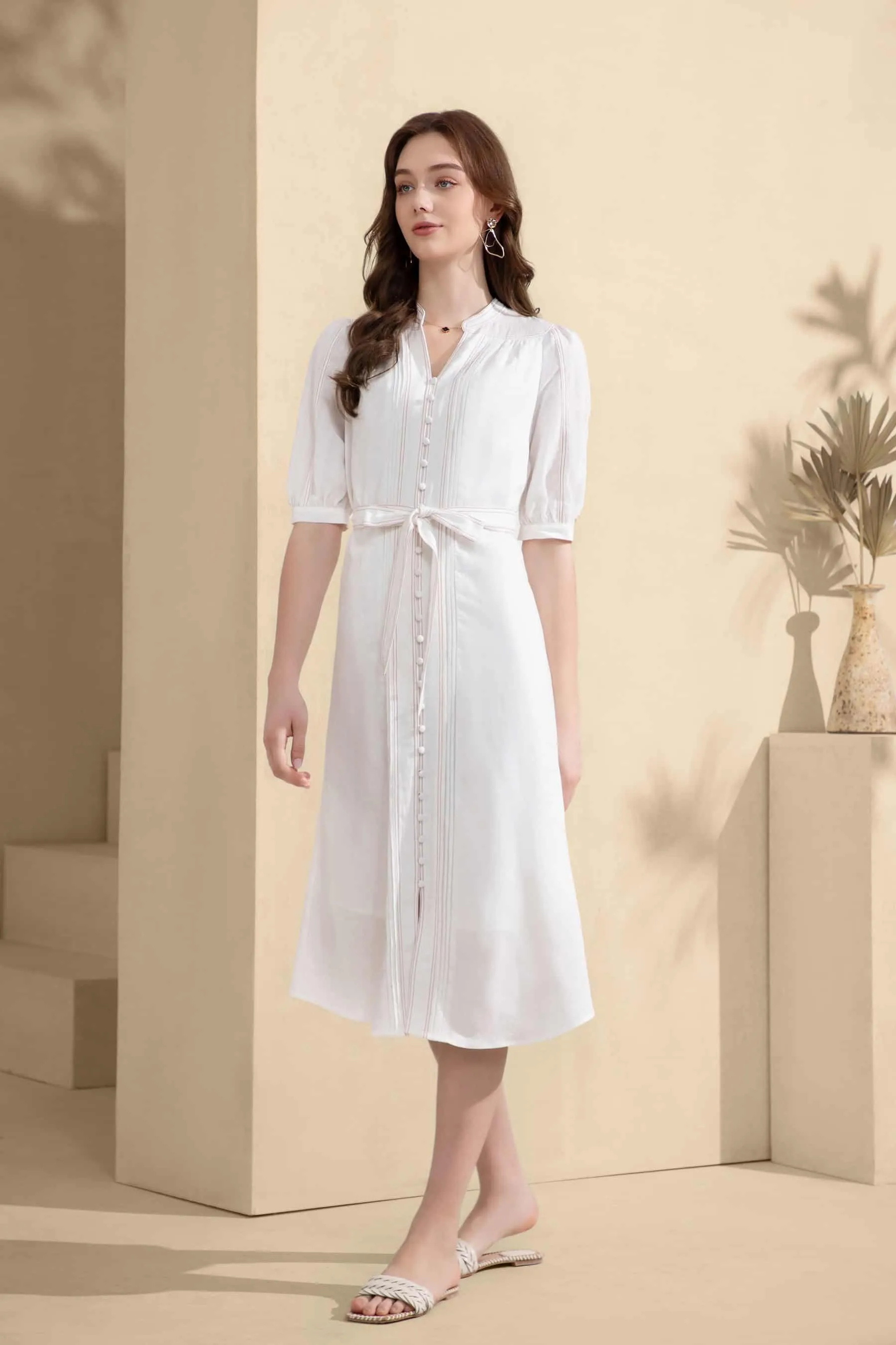 GDS Manhattan Long Linen  Dress |  White