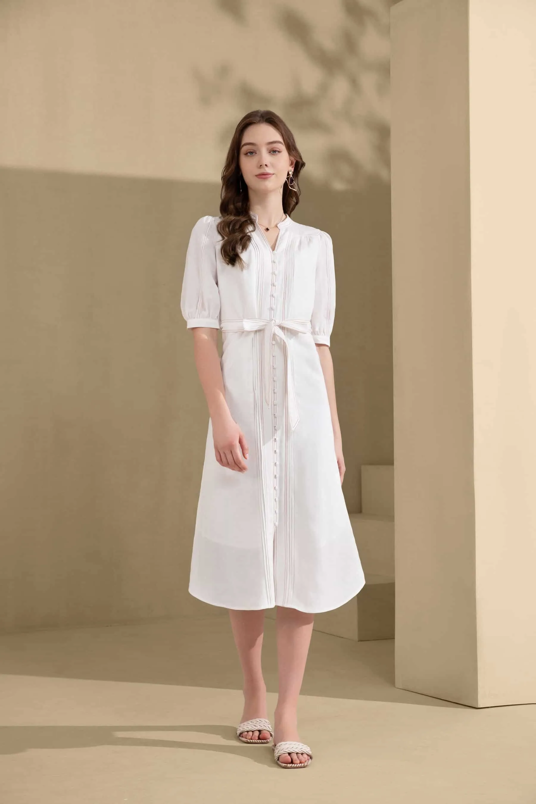 GDS Manhattan Long Linen  Dress |  White