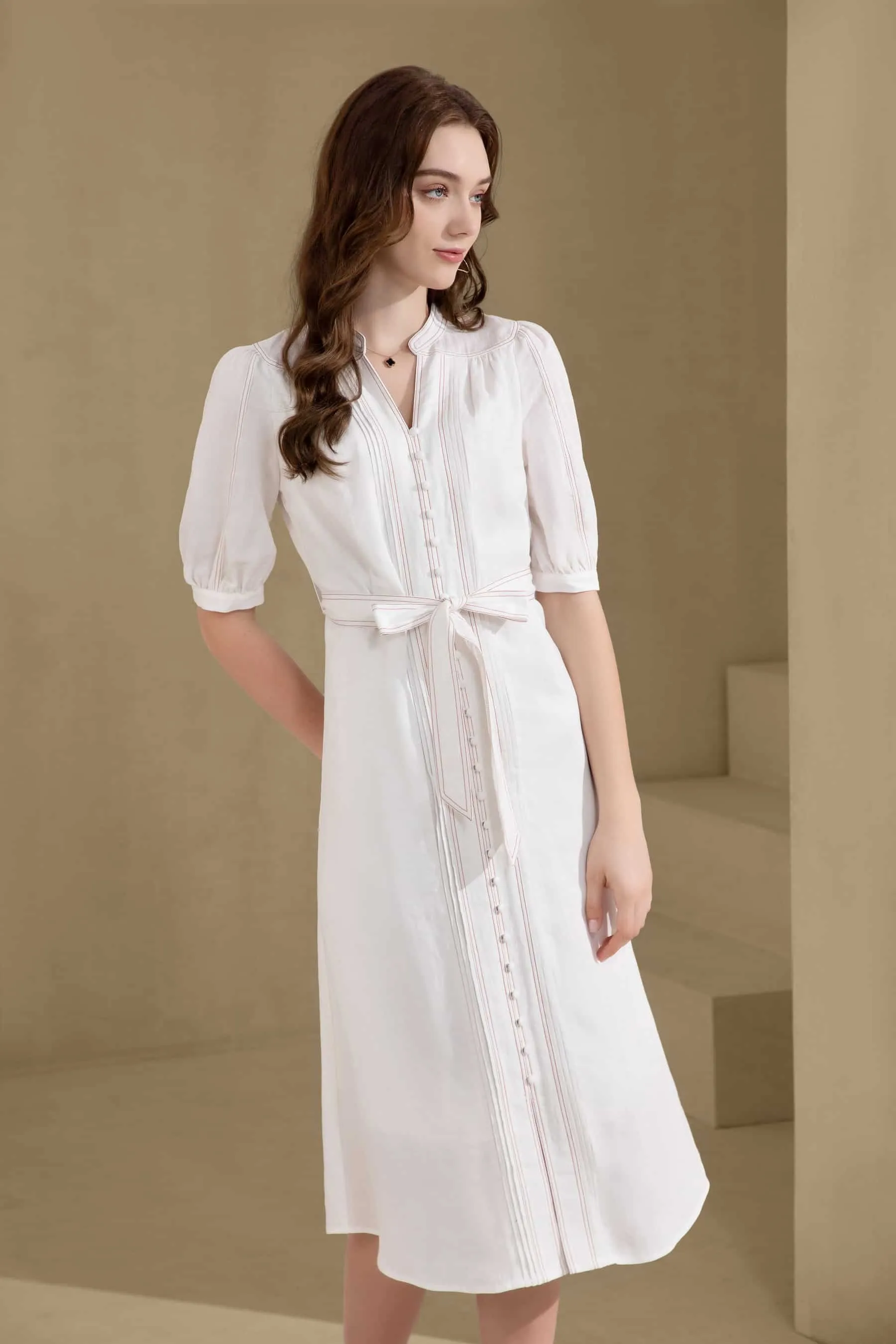 GDS Manhattan Long Linen  Dress |  White