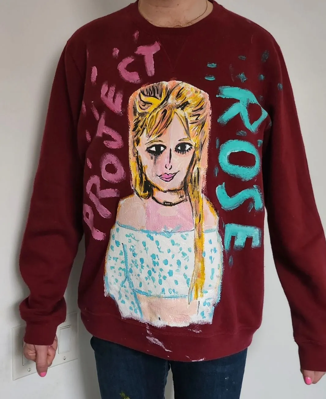 Hand-painted Britney Project Rose SWEATSHiRT by RMO Portraits