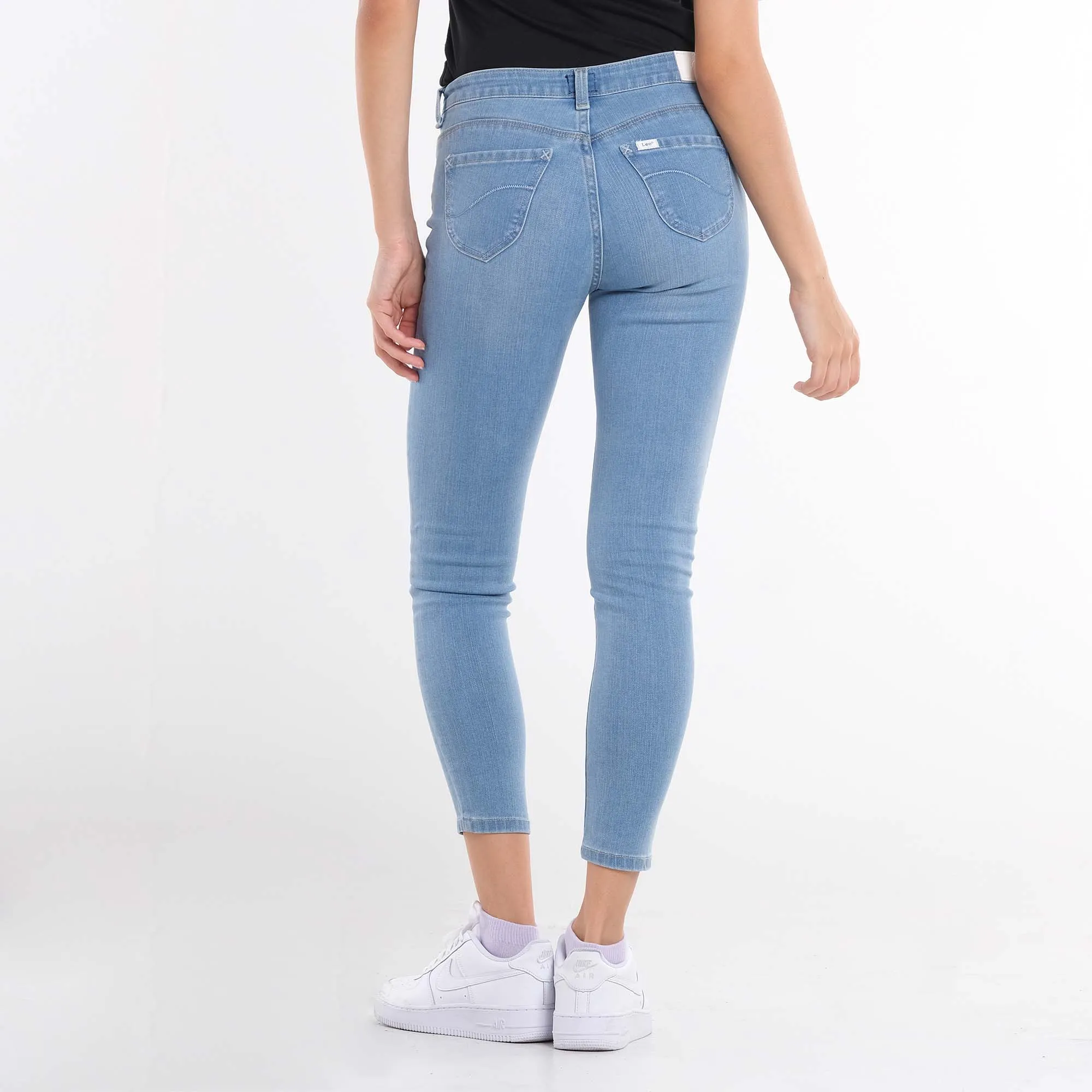 LEE WOMENS SKYLER JEANS IN DISTRESSED DENIM