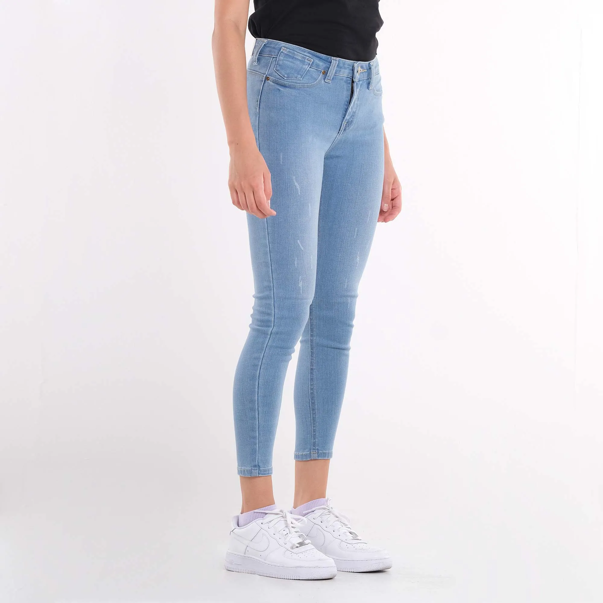 LEE WOMENS SKYLER JEANS IN DISTRESSED DENIM