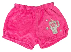 Pajama Shorts (girls) - Solid Shorts with Star Cup & Stars