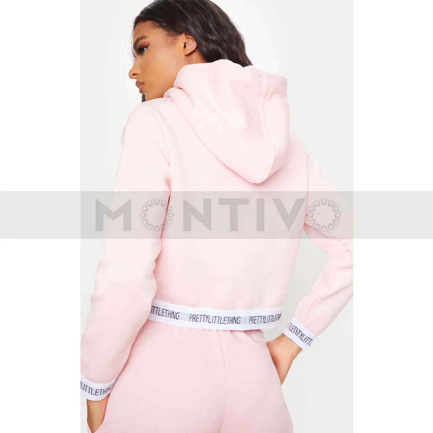 PTL Pink Trim Cropped Hoodie