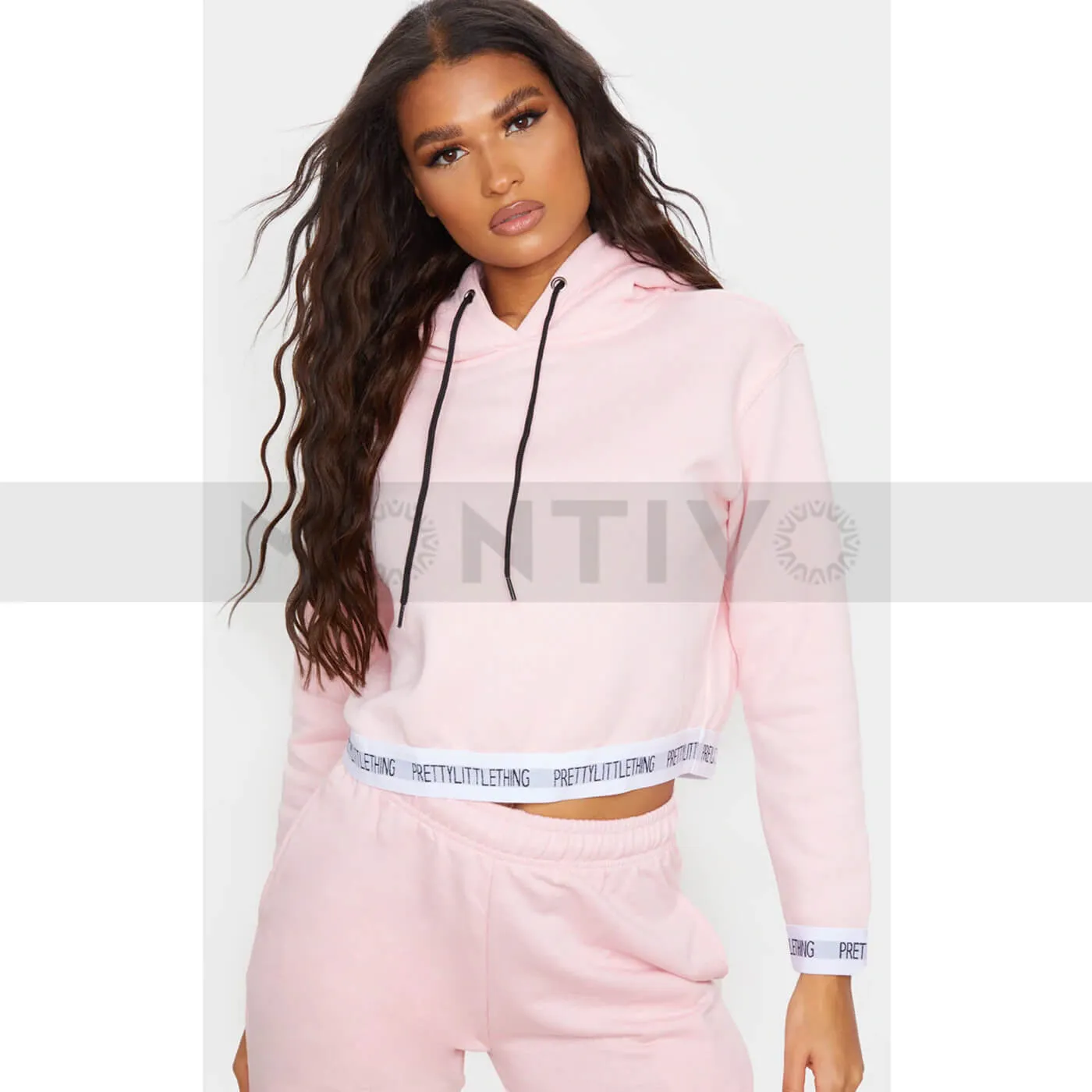 PTL Pink Trim Cropped Hoodie