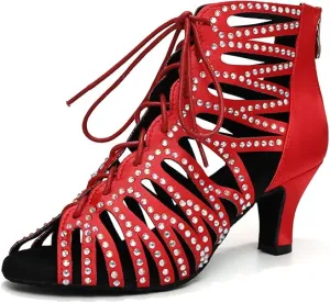 Salsa Shoes Womens Red Dance Boots