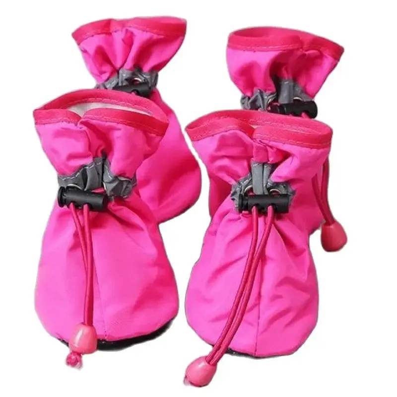 Trendy 4pcs/set Waterproof  Anti-slip Rain Boots for Small Cats & Dogs